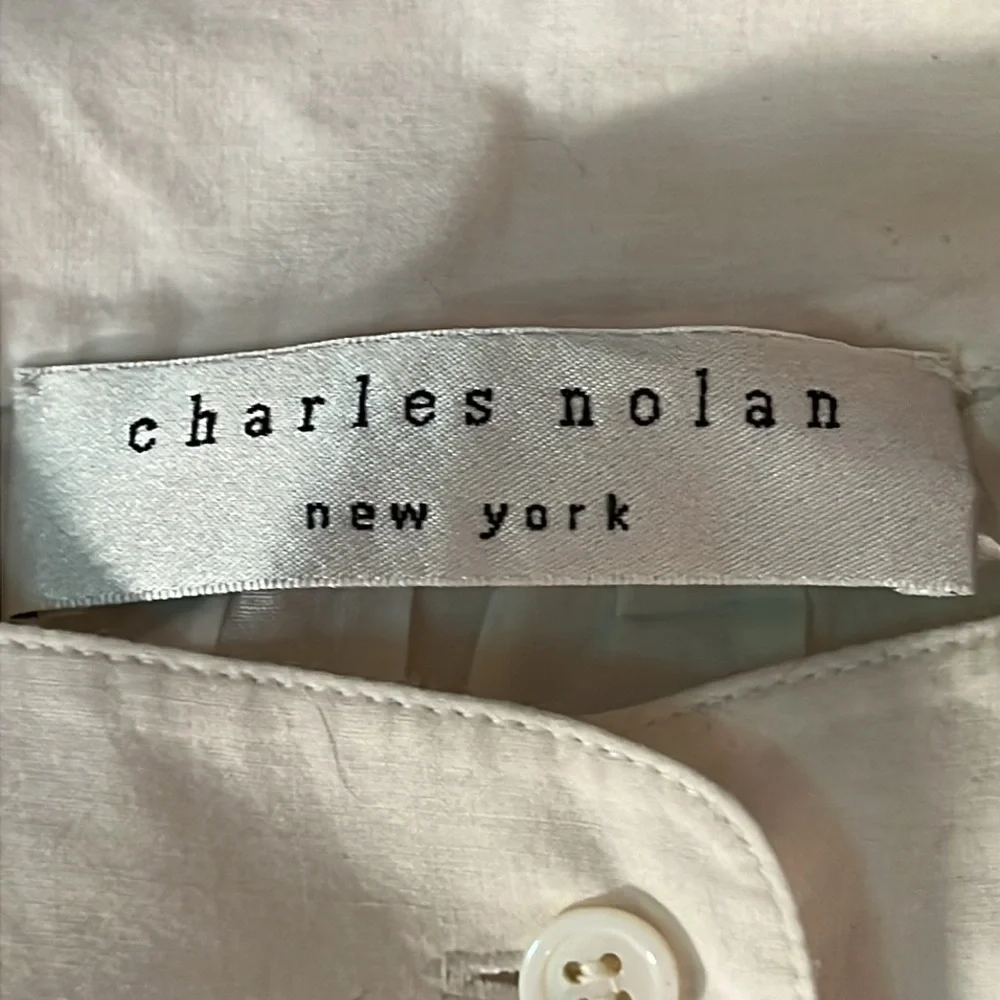 NWOT Charles Nolan off white blouse 100% cotton size 8 - Picture 2 of 6